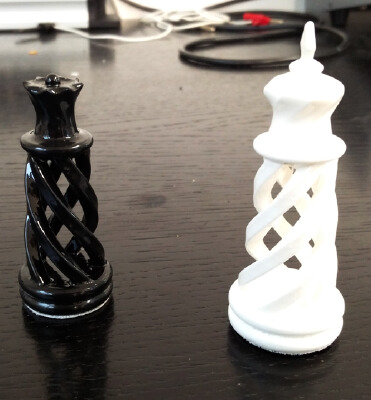 Spiral Chess Set with hollow base | 3d print model