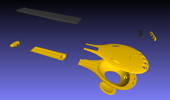 Headless Gourd-shaped Ukulele in 8 pieces | 3d print model