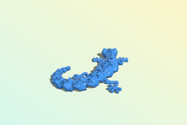 Curled Horned Articulated Lizard | 3d print model