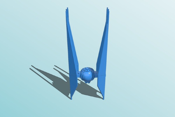 Star Wars IX Tie Interceptor v.small | 3d print model