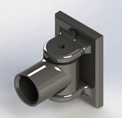 Pivoting shower curtain rod bracket | 3d print model