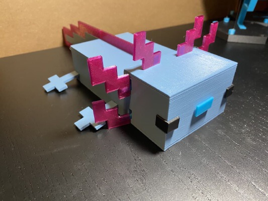 Minecraft Axolotl Desk Organizer Box | 3d print model