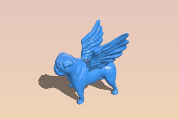 Winged Pug | 3d print model