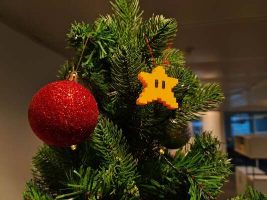 Pixel Mario Ornaments. Star and Moon | 3d print model