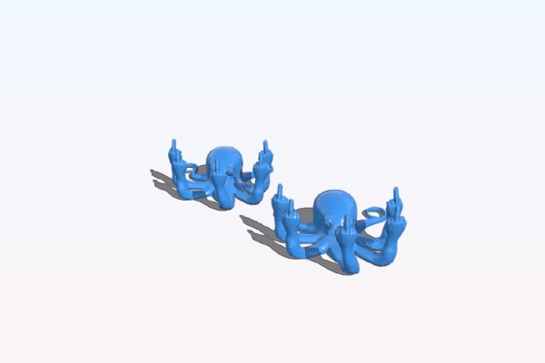fucktopus with magnet holes | 3d print model