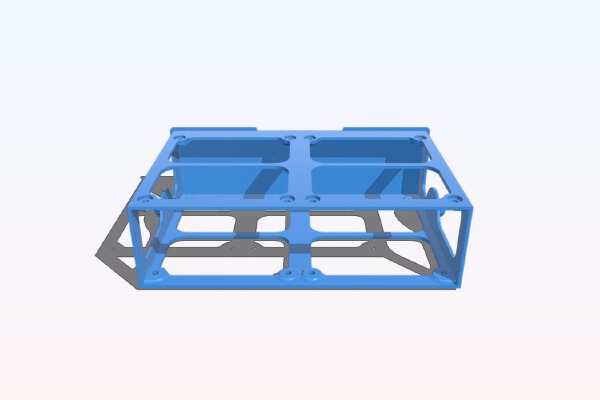 5.25" Optical Disk Drive Bay adapter to 4×2.5" drives up to 15mm thick | 3d print model