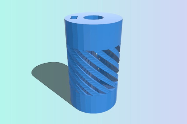 Parametric flexible heterogenous shaft coupler | 3d print model