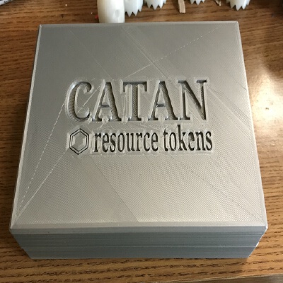 Catan Hex Resource Token Holder v2 with lid | 3d print model
