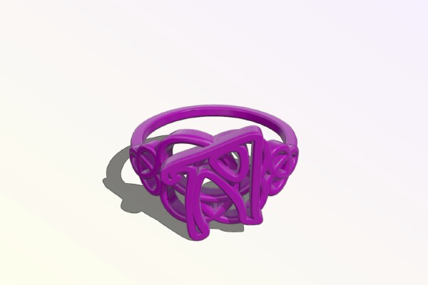 Personalised Celtic Knot Ring 3-4-Leaf | 3d print model