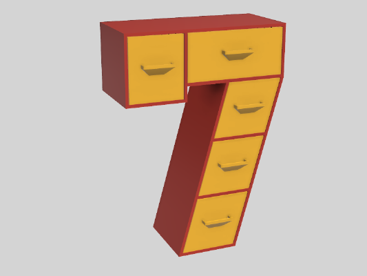 7-Frame Set of Drawers | 3d print model
