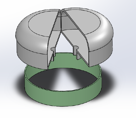 Protection Dome Cover for 5.8 GHz Cloverleaf Antennas with retaining ring | 3d print model