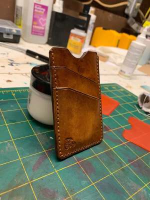 Vertical Leather Wallet Template - with Cyclist Stamp | 3d print model