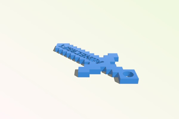 Minecraft Sword with Minecraft Logo Embedded | 3d print model