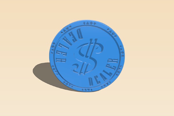 Dealer Button Poker Chip | 3d print model