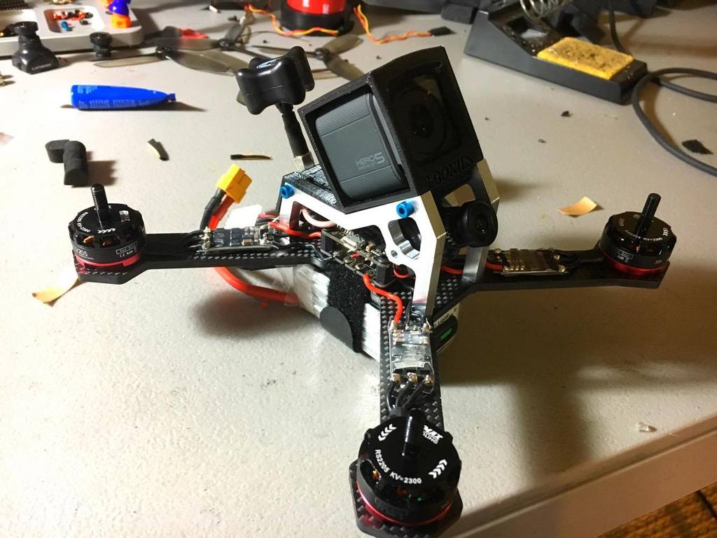 Looney Frame VTX mount w_ & w_o GoPro Session mount