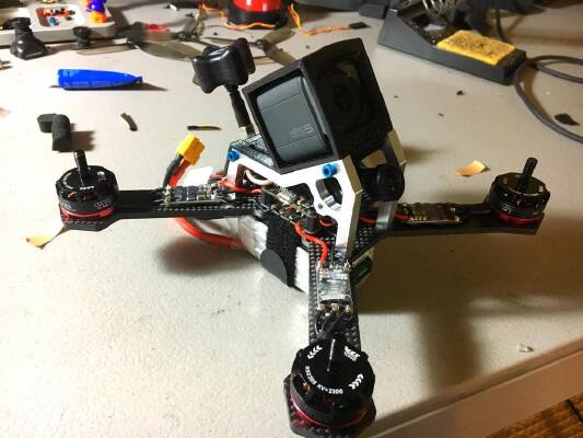 Looney Frame VTX mount w_ & w_o GoPro Session mount | 3d print model