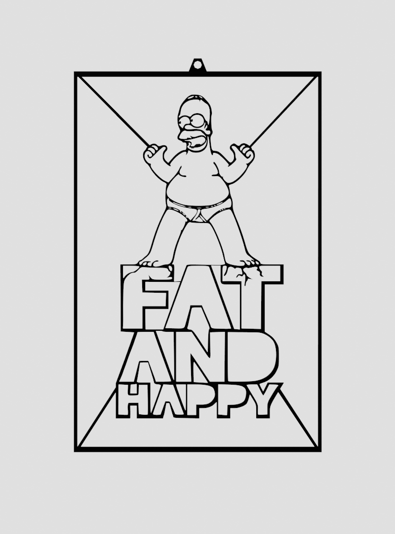 Homer Simpson - Fat And Happy - Wallart