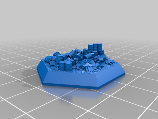 Hex Base - Urban Rubble Set | 3d print model