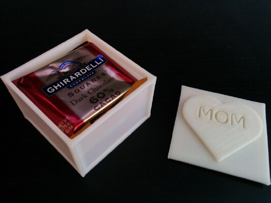 Mom Heart Box for Ghirardelli Squares | 3d print model