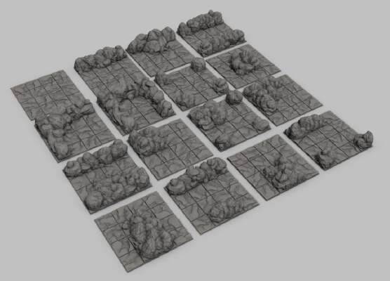 Modular cave tiles - Tiles de caverna modulares | 3d print model