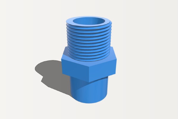 3_4" Male BSP tap thread to 1_2" Female tap thread | 3d print model