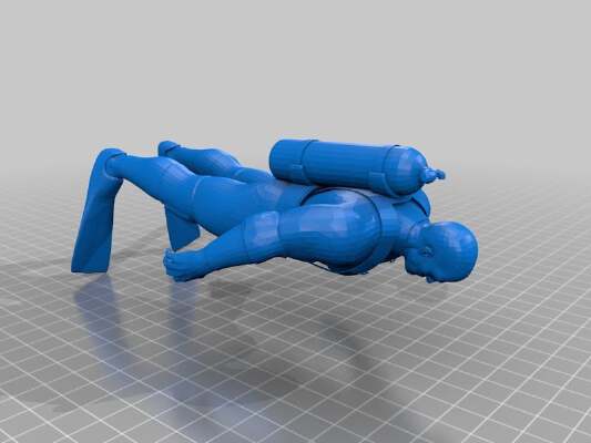 Male and female scuba diver | 3d print model