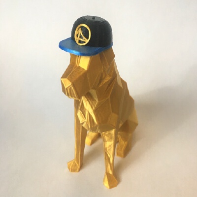 Low Poly Dog Wearing Hat | 3d print model