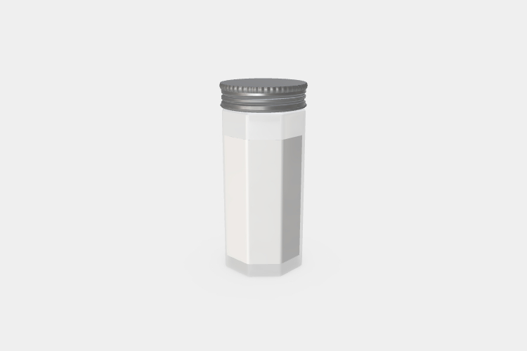 Polygon Plastic Jar with Silver Metal Lids Mockup