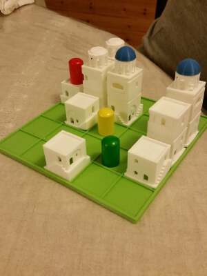 Santorini Print and Play pieces and board (Small remix) | 3d print model