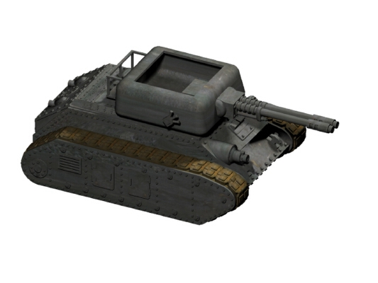 Dieselpunk tank with AA turret - work in progress | 3d print model