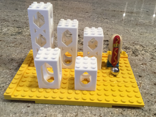 LEGO compatible Marble Run for 11mm Pachinko Balls - Towers | 3d print model