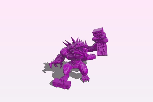 gigazaur king of tokyo dark edition miniature | 3d print model