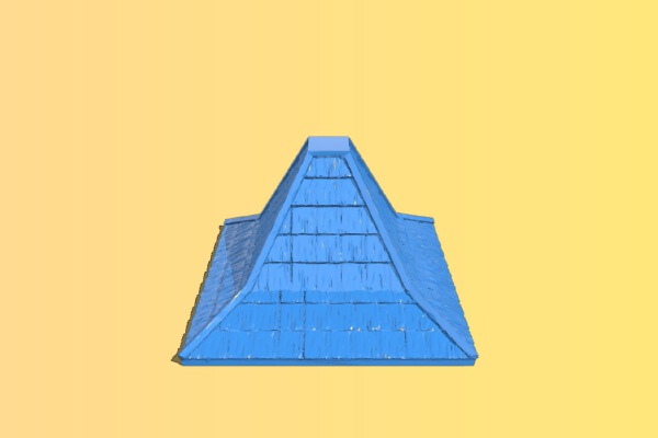 Tall Pyramid Rooftop 4" x 4" for 25_28mm Fantasy Buildings | 3d print model