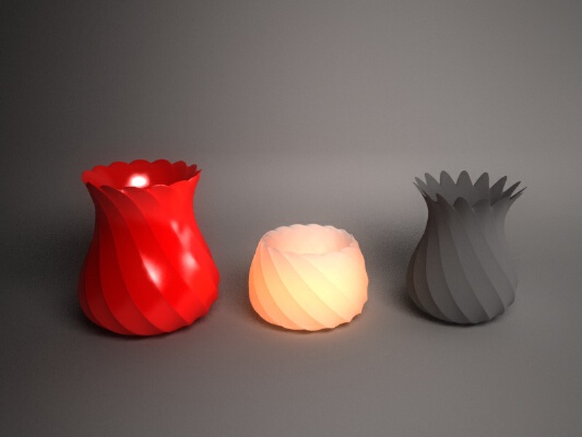 Twisted vases and tealight holder | 3d print model