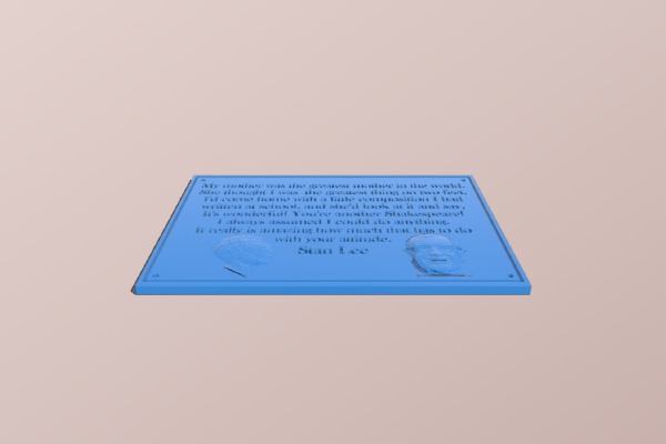 Stan Lee Plaque | 3d print model