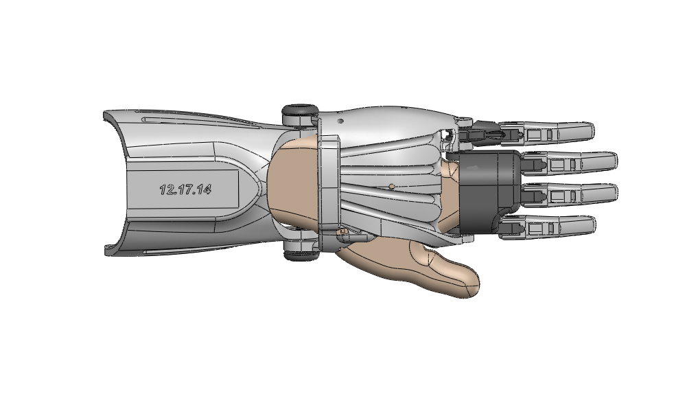 Raptor Reloaded by e-NABLE - Thumbless & Extra length for three fingers