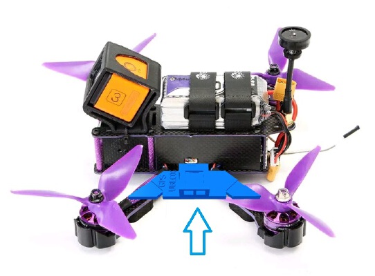 Mount gps ublox micro in arms racer drone | 3d print model