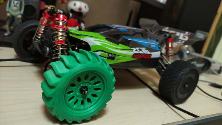 Paddle tyres for 1:14 rc cars (wltoys 144001) | 3d print model