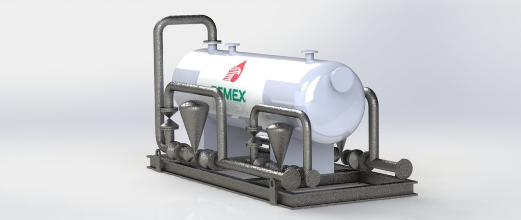 64 + Scale + Oil And Gas + Triphase Separator Vessel + Skid