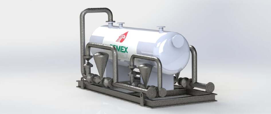 64 + Scale + Oil And Gas + Triphase Separator Vessel + Skid | 3d print model
