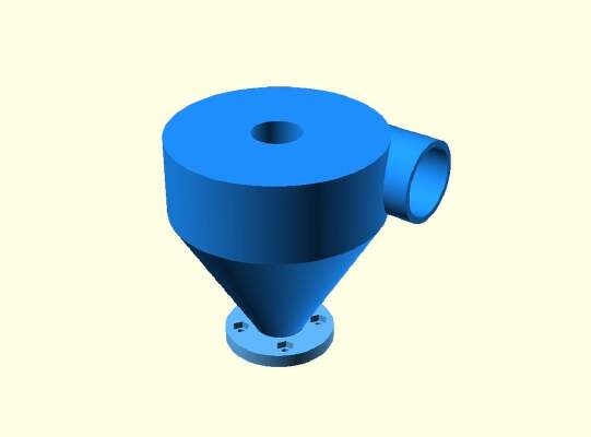 Customizable cyclone dust collector for woodworking | 3d print model