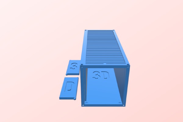 Shipping container 125x50x53mm with door | 3d print model