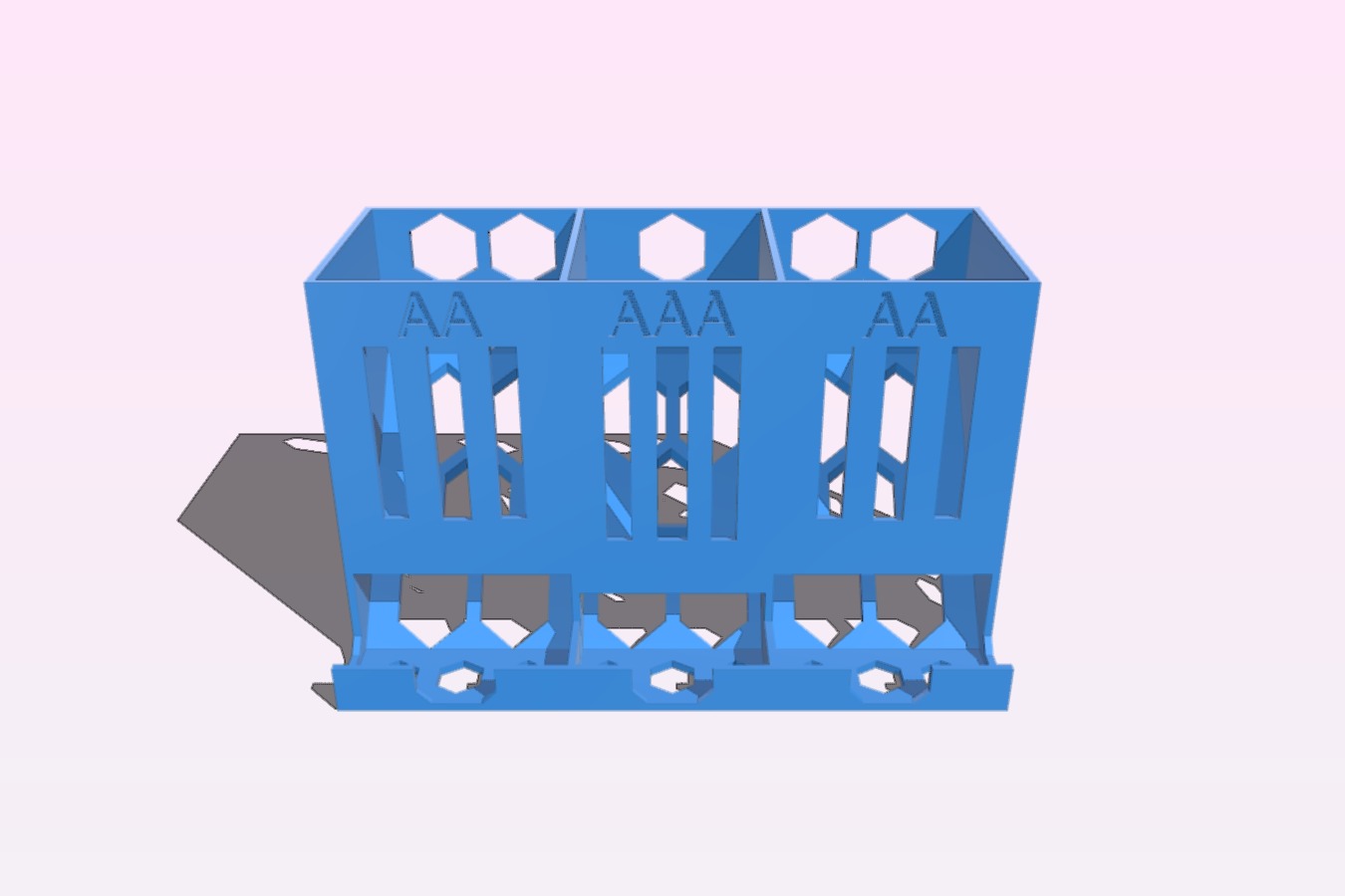 Battery dispenser triple : AA & AAA & AA Skeletonized