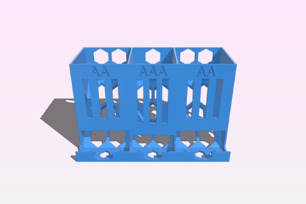Battery dispenser triple : AA & AAA & AA Skeletonized | 3d print model