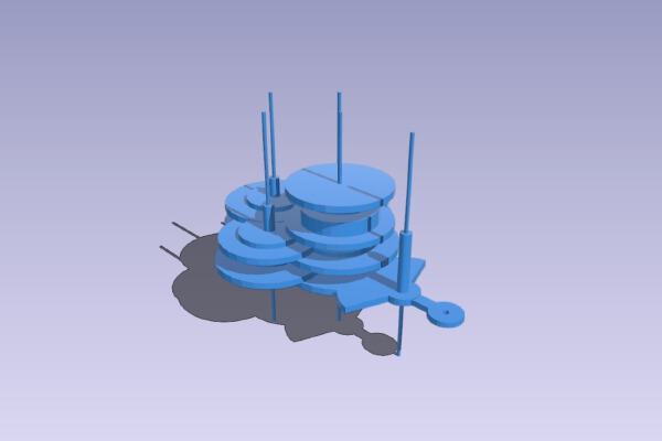 Negative Space of the 8-Gear 60x12 Clock | 3d print model