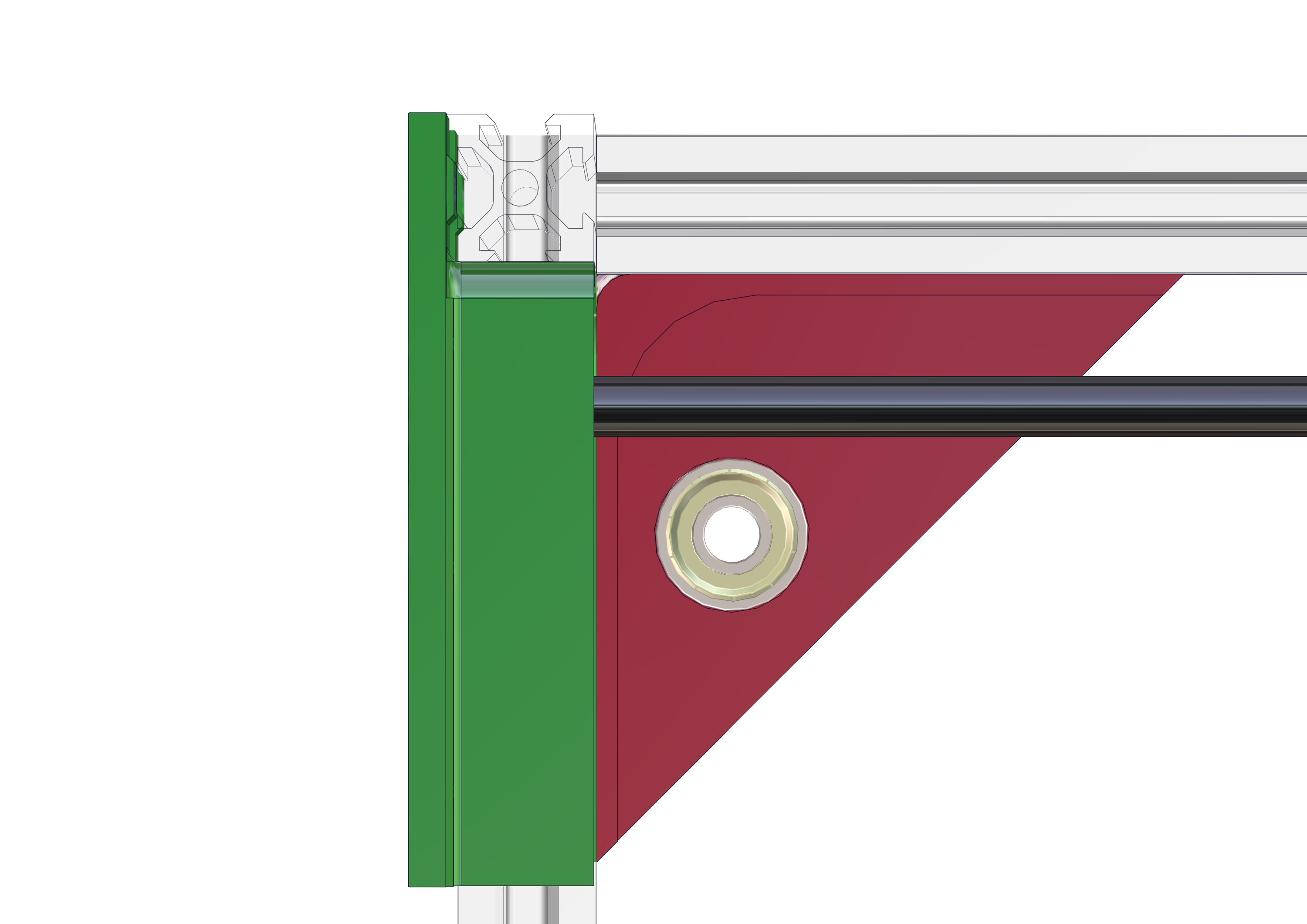 X-Y Plate Bracket for 20x20 Aluminium  Profiles incl. 608 Ballbearing Seat