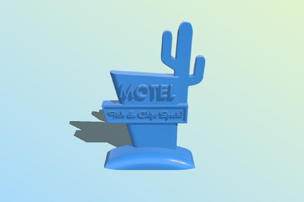 Aquarium Decor - Mid Century Motel Sign | 3d print model