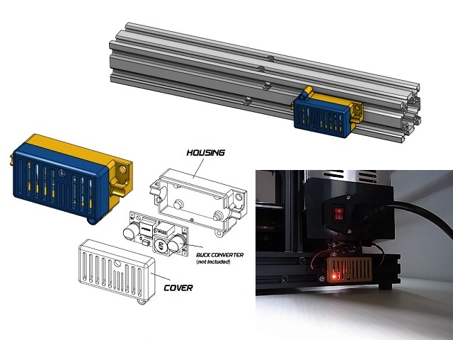 LM2596 Housing&Cover for 4040 profile mount