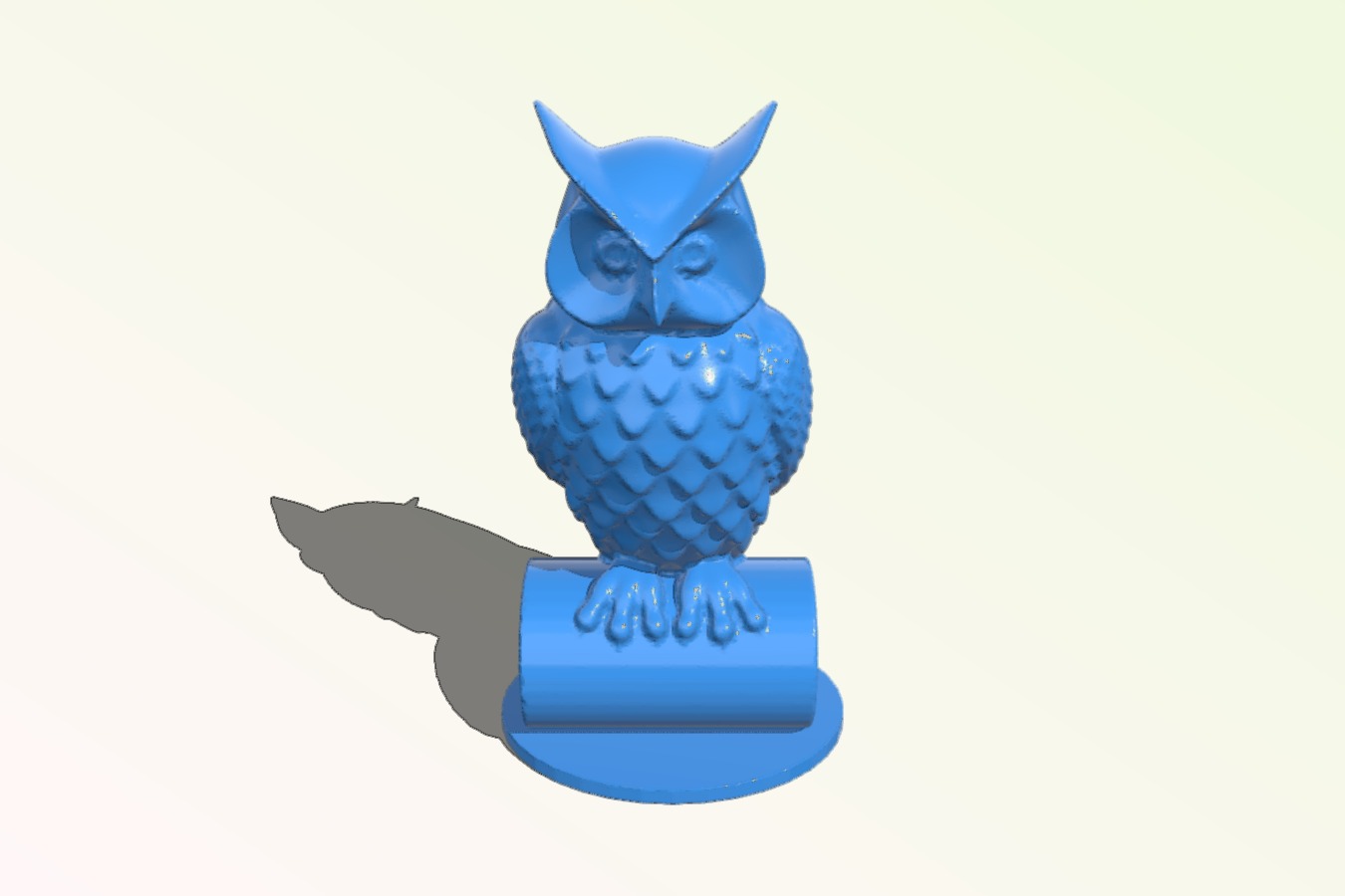 Owl Statue facing front with document tube