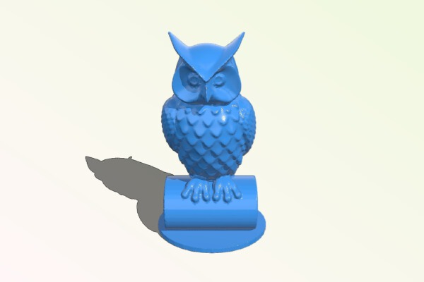 Owl Statue facing front with document tube | 3d print model